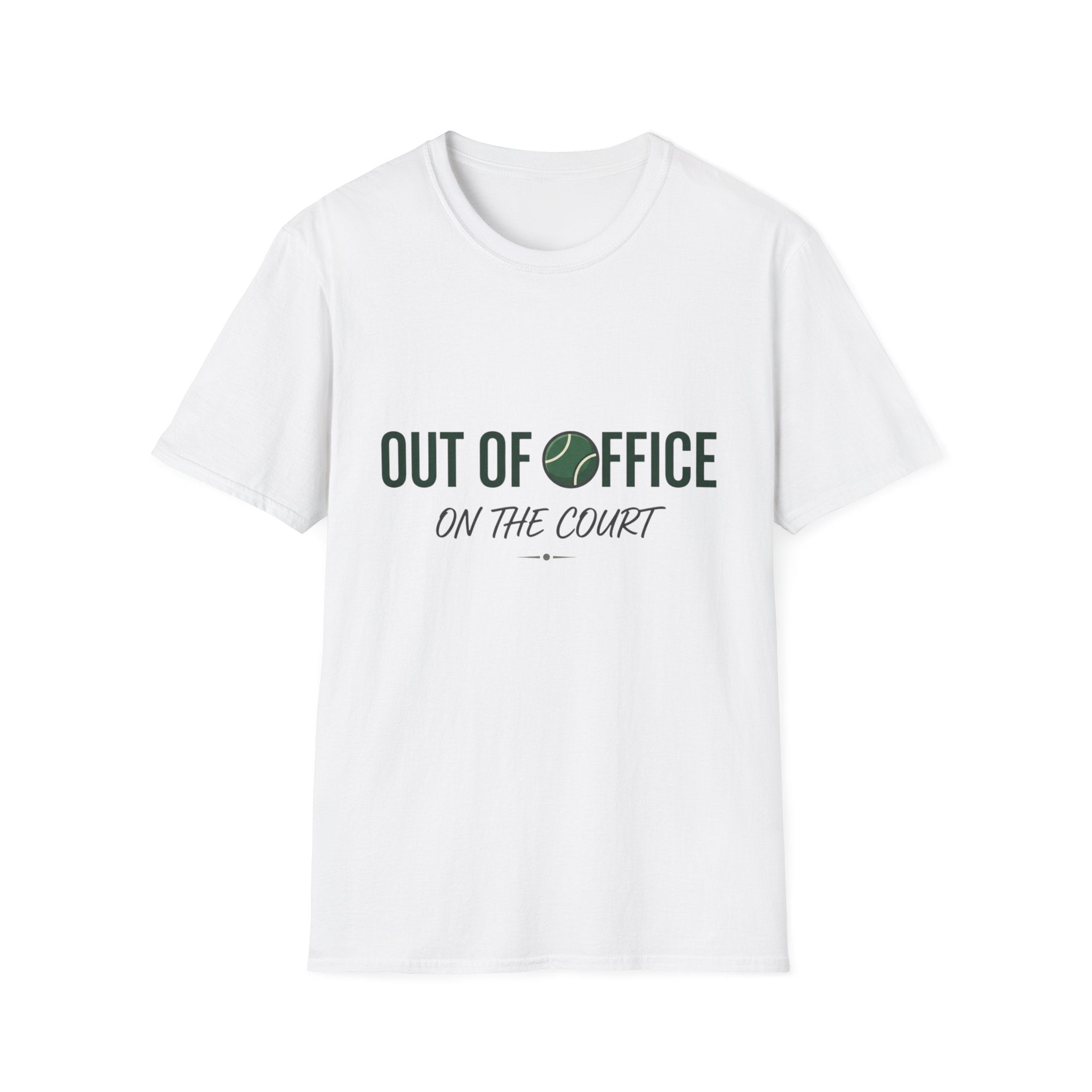 T-Shirt — "Out of Office on the Court" Tennis Graphic Tee