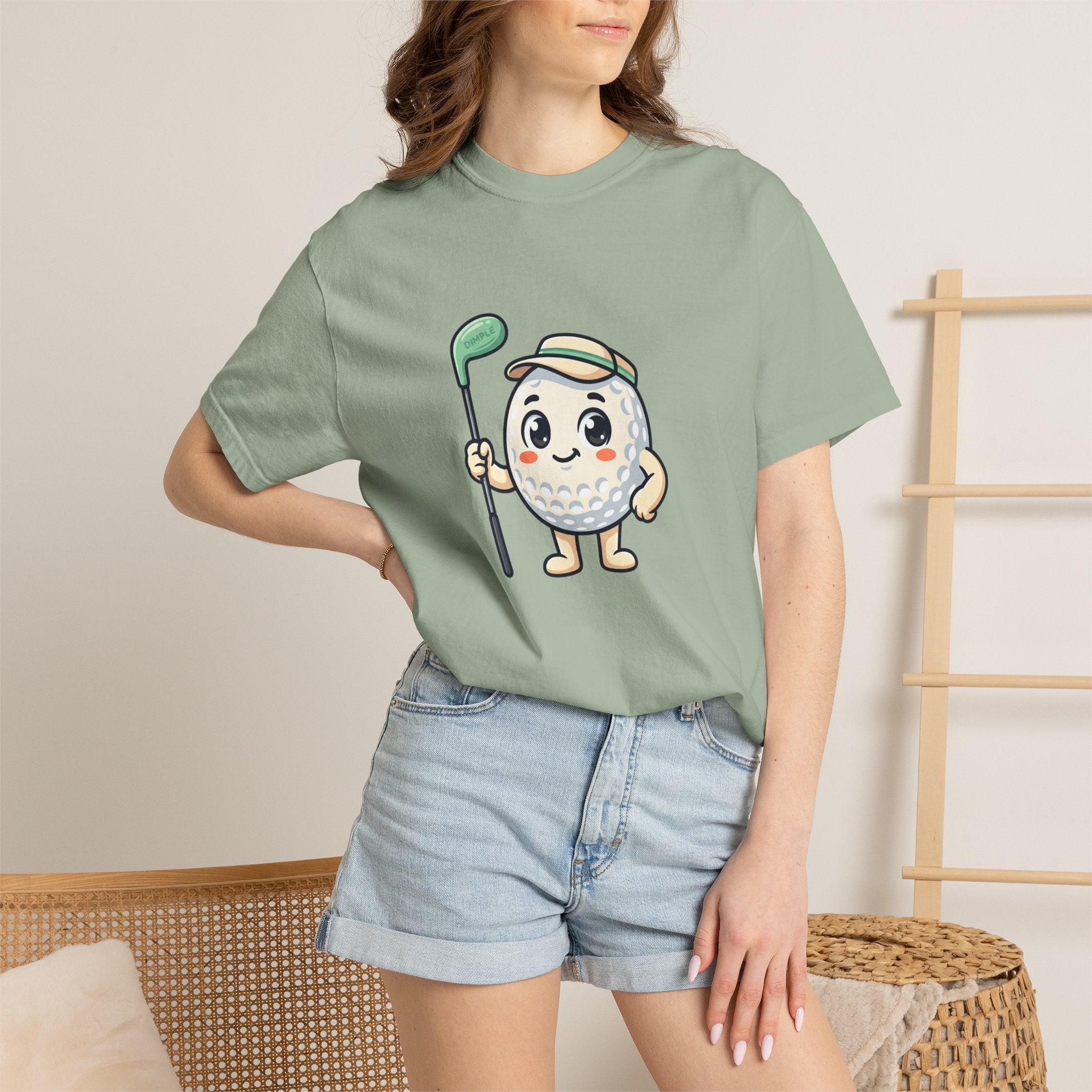 Golf Ball Cartoon T-Shirt — Cute Golfer Graphic Tee