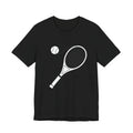 Tennis Racket & Ball Graphic Tee – Minimal Sports T‑Shirt for Players & Fans