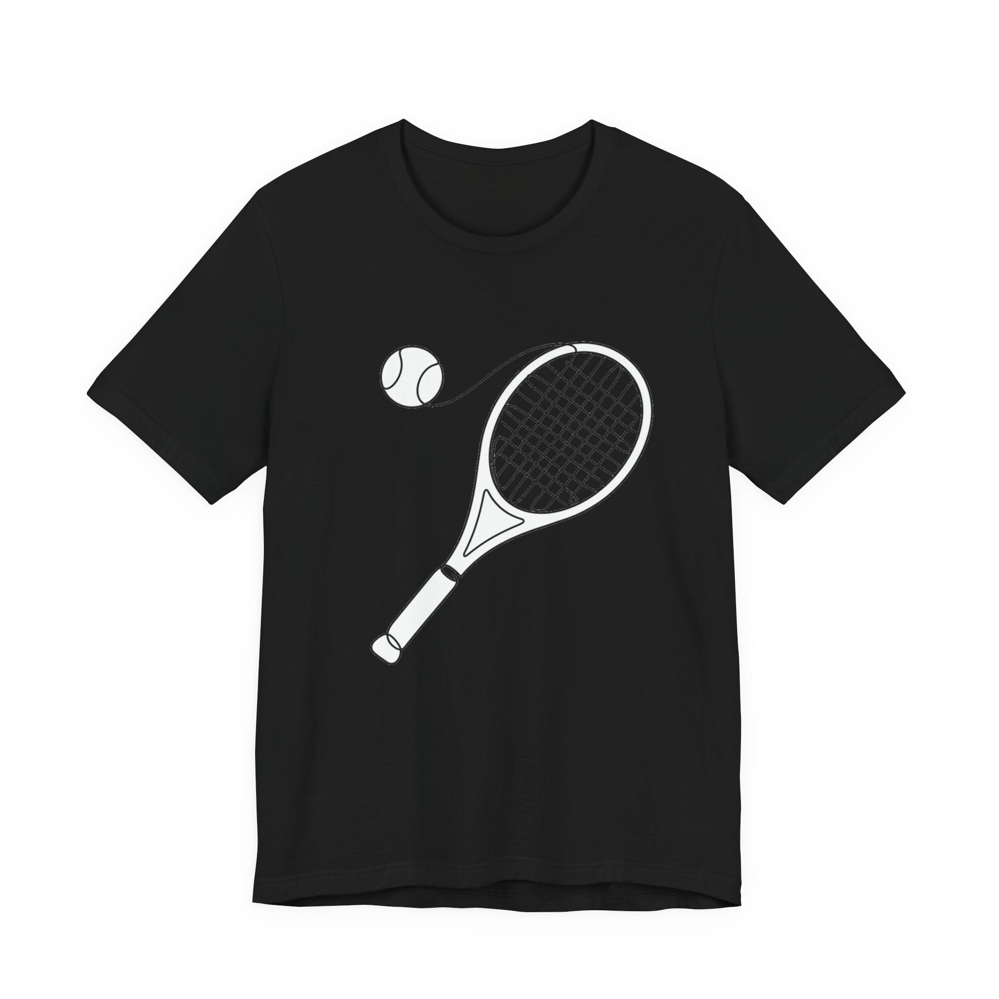 Tennis Racket & Ball Graphic Tee – Minimal Sports T‑Shirt for Players & Fans