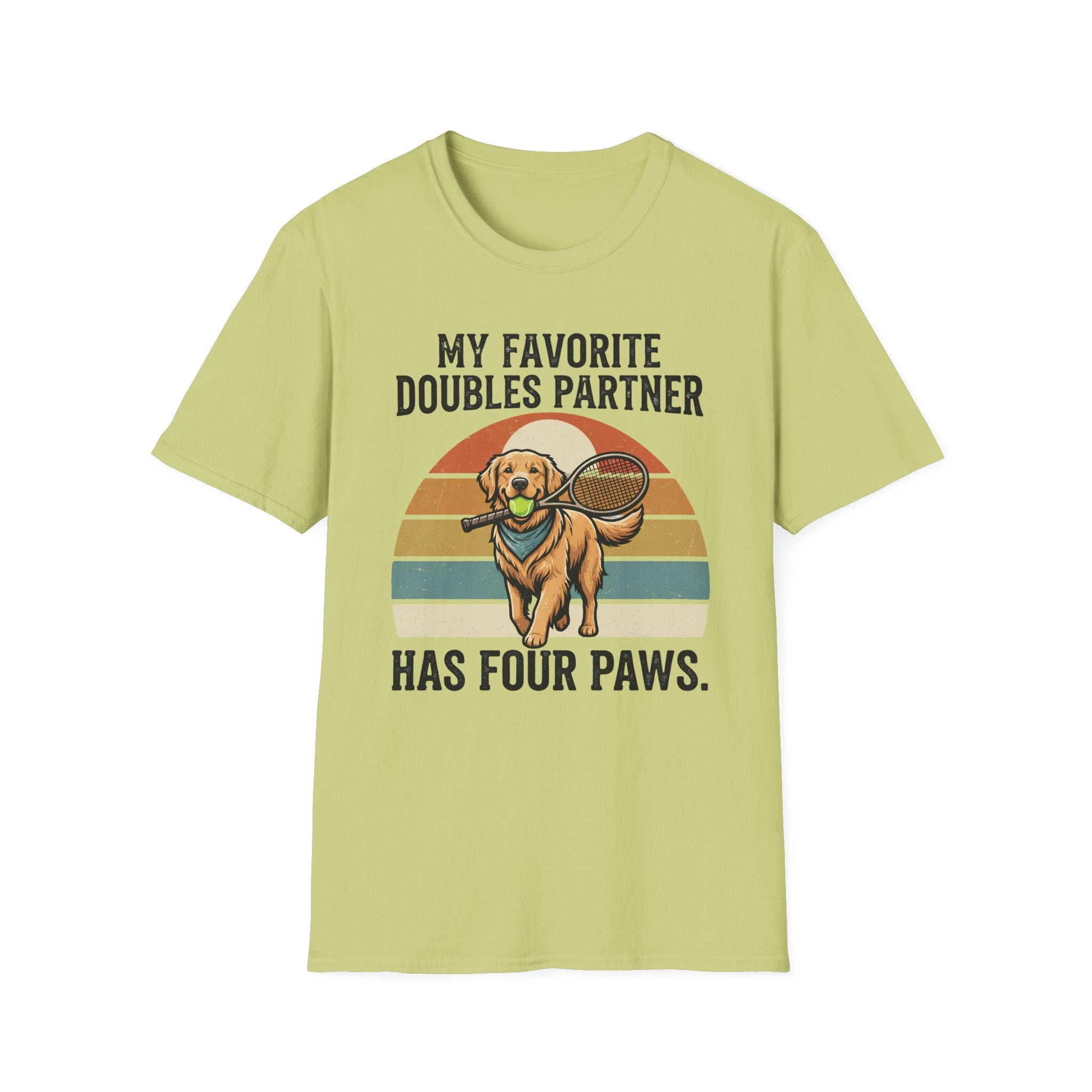 My Favorite Doubles Partner T-Shirt — 'Has Four Paws' Tennis Dog Graphic Tee