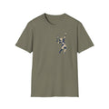 Geometric Tennis Player T-Shirt — Retro Athletic Graphic Tee
