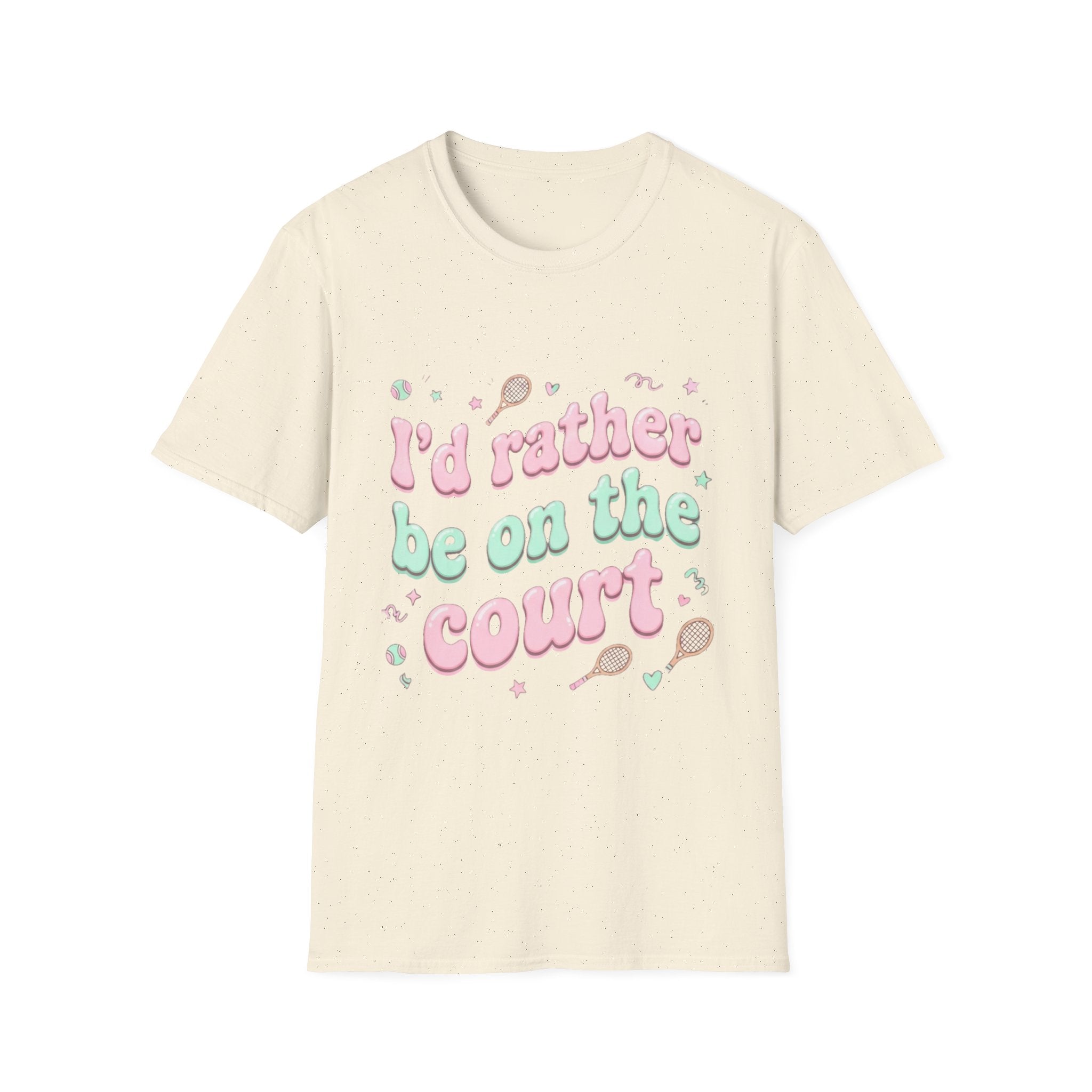 T-Shirt — "I'd Rather Be on the Court" Tennis Graphic Tee