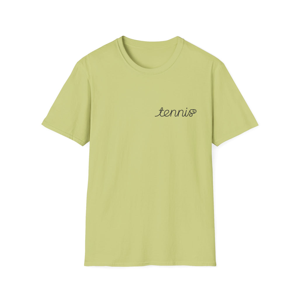 Tennis Script T-Shirt — Minimal Athletic Tee for Players & Fans