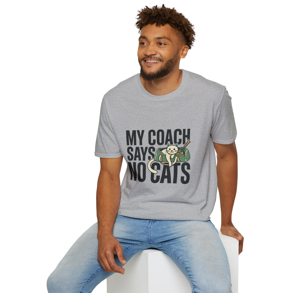 My Coach Says No Cats Funny Cat T-Shirt