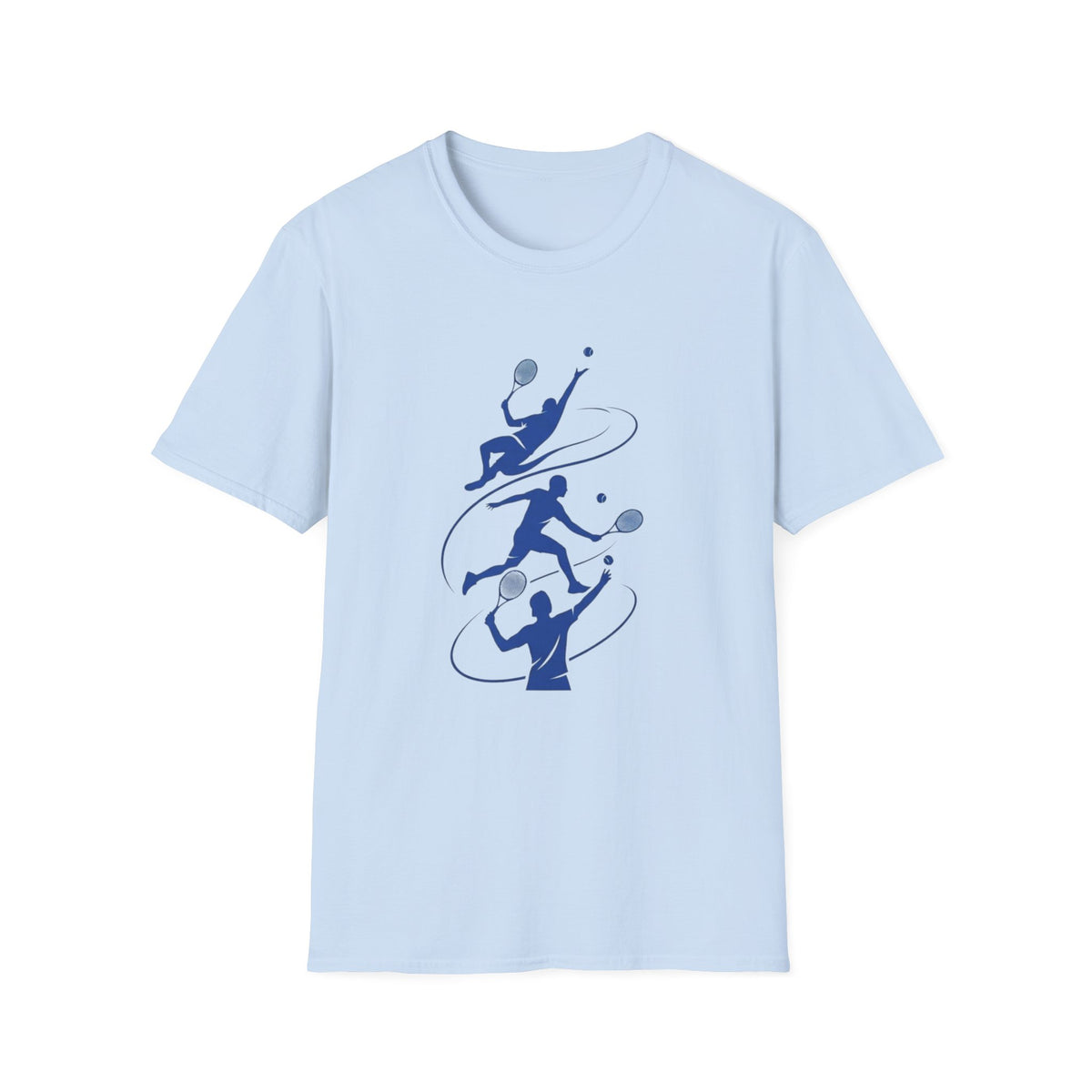 tennis Silhouette T-Shirt — Blue Players Action Design