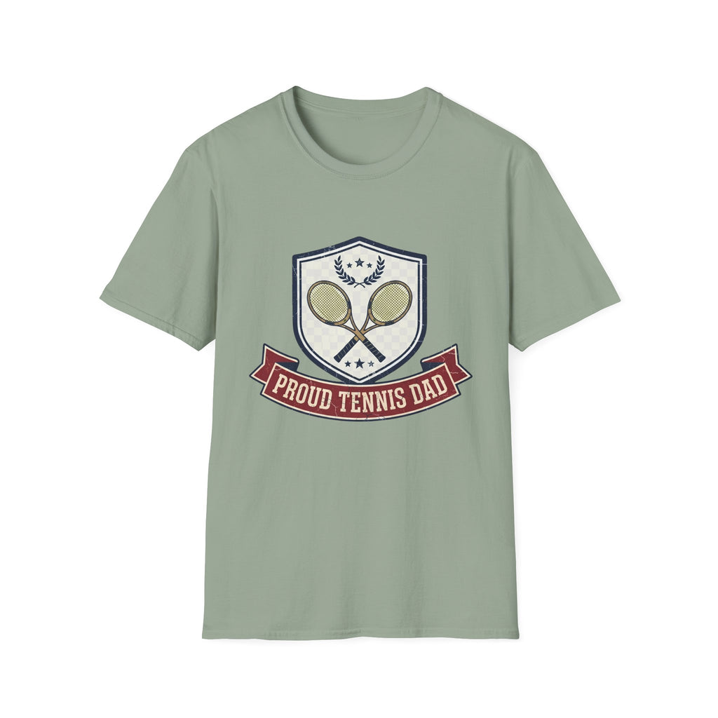 Proud Tennis Dad T-Shirt — Vintage Tennis Crest Tee