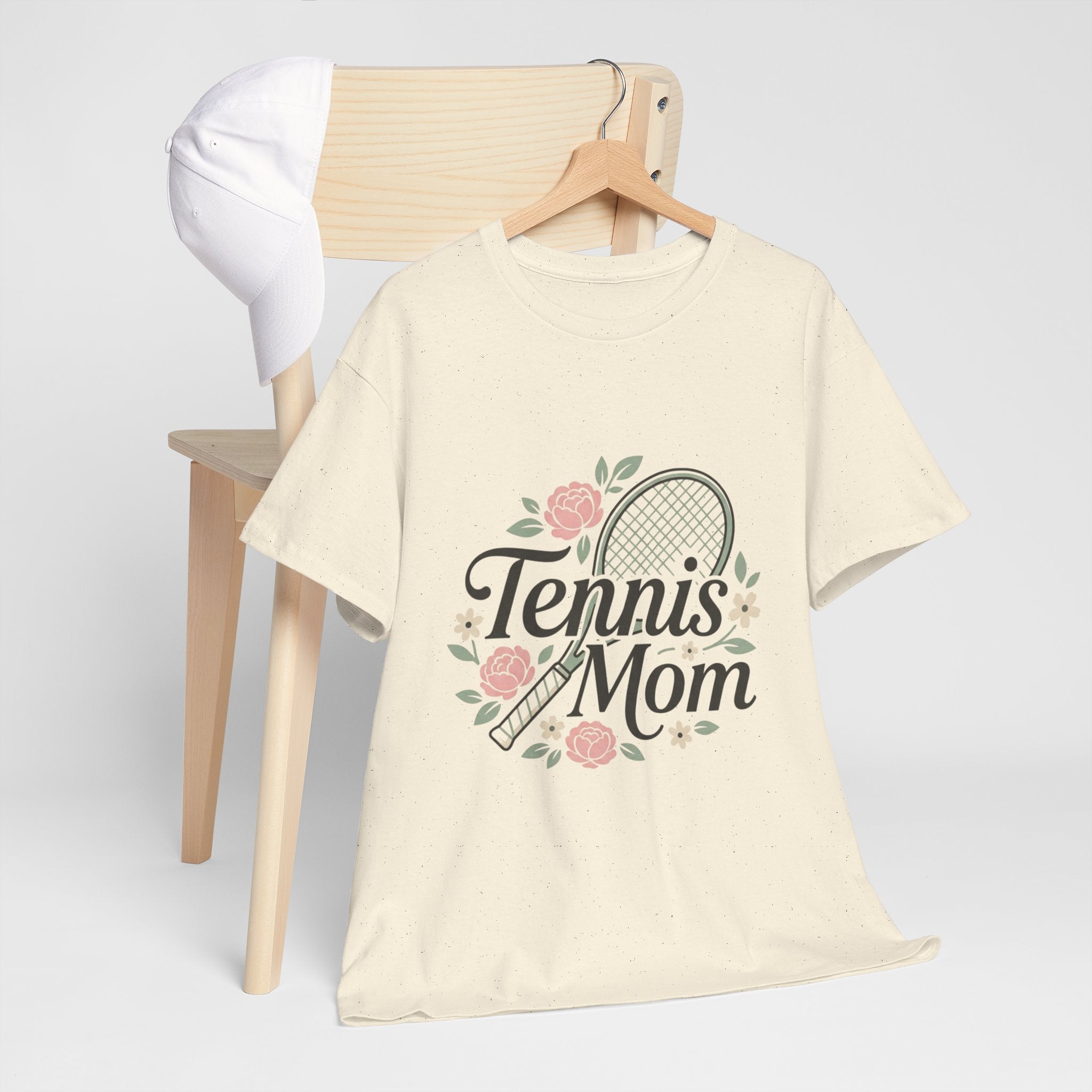 Tennis Mom T‑Shirt — Floral Tennis Racket Tee for Proud Sports Moms