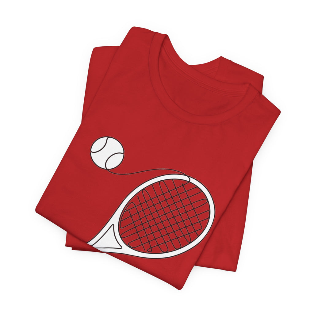 Tennis Racket & Ball Graphic Tee – Minimal Sports T‑Shirt for Players & Fans