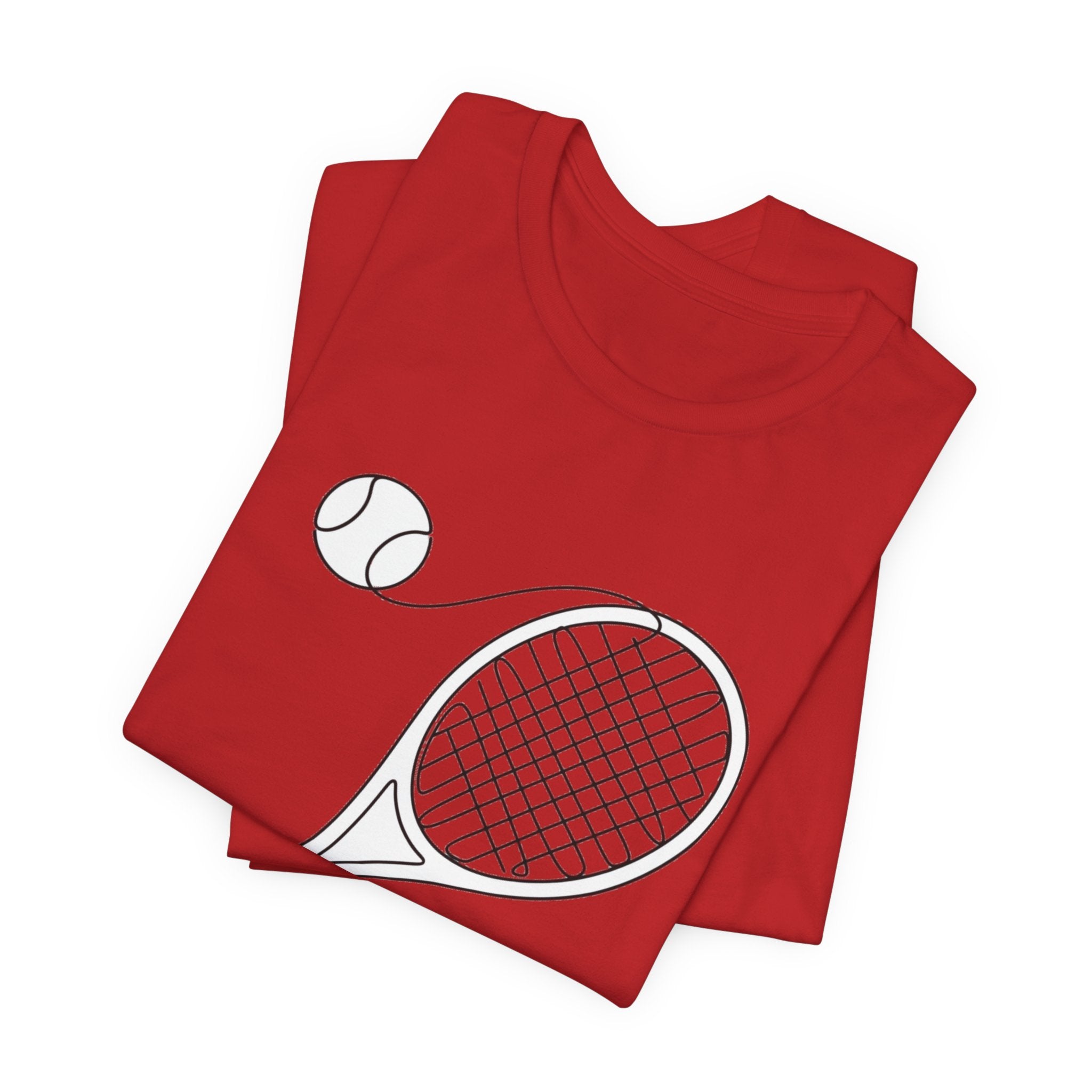 Tennis Racket & Ball Graphic Tee – Minimal Sports T‑Shirt for Players & Fans