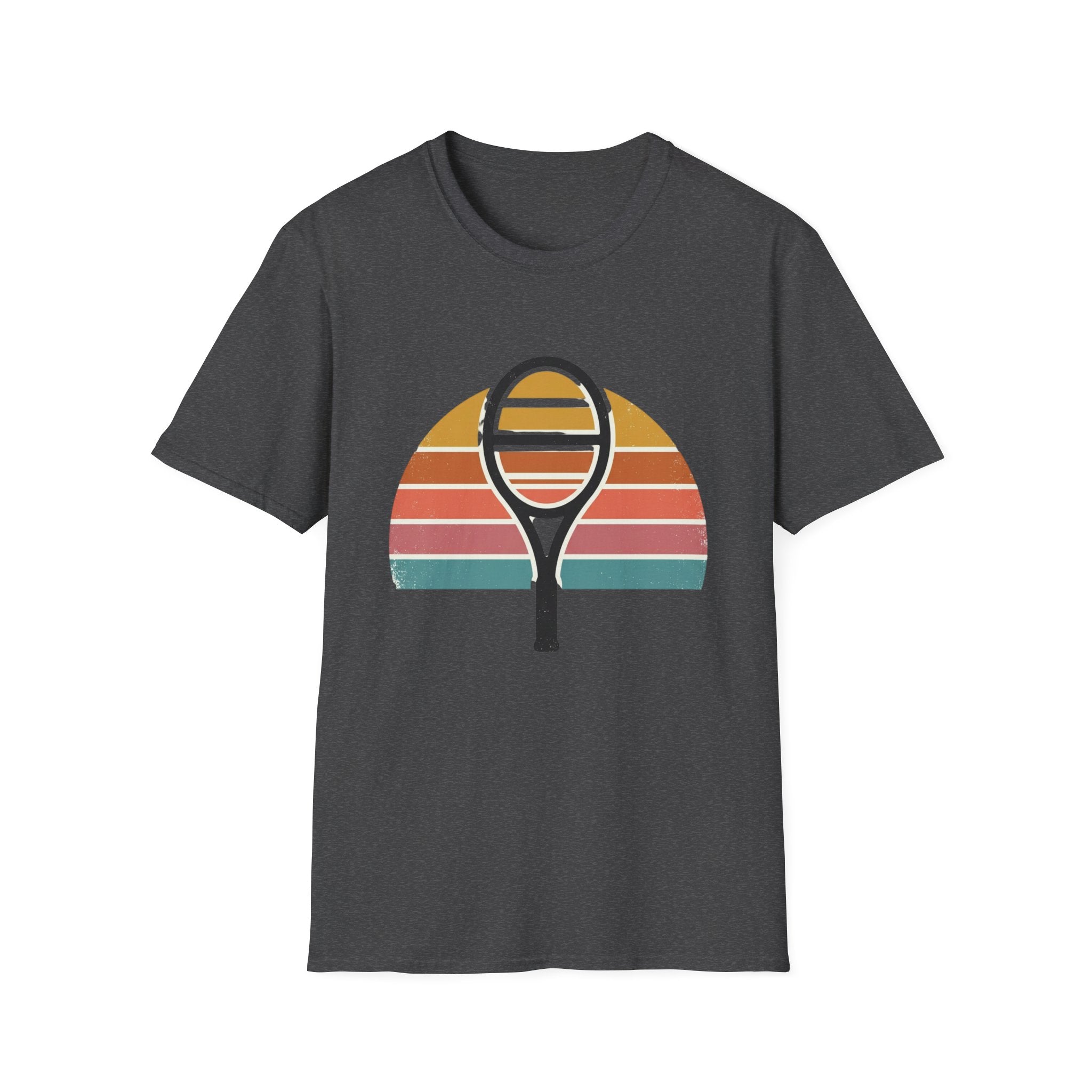 Tennis Racket Retro Sunset T-Shirt