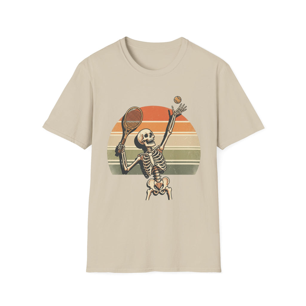 Skeleton Tennis Tee — Retro Sunset Vintage t_shirt
