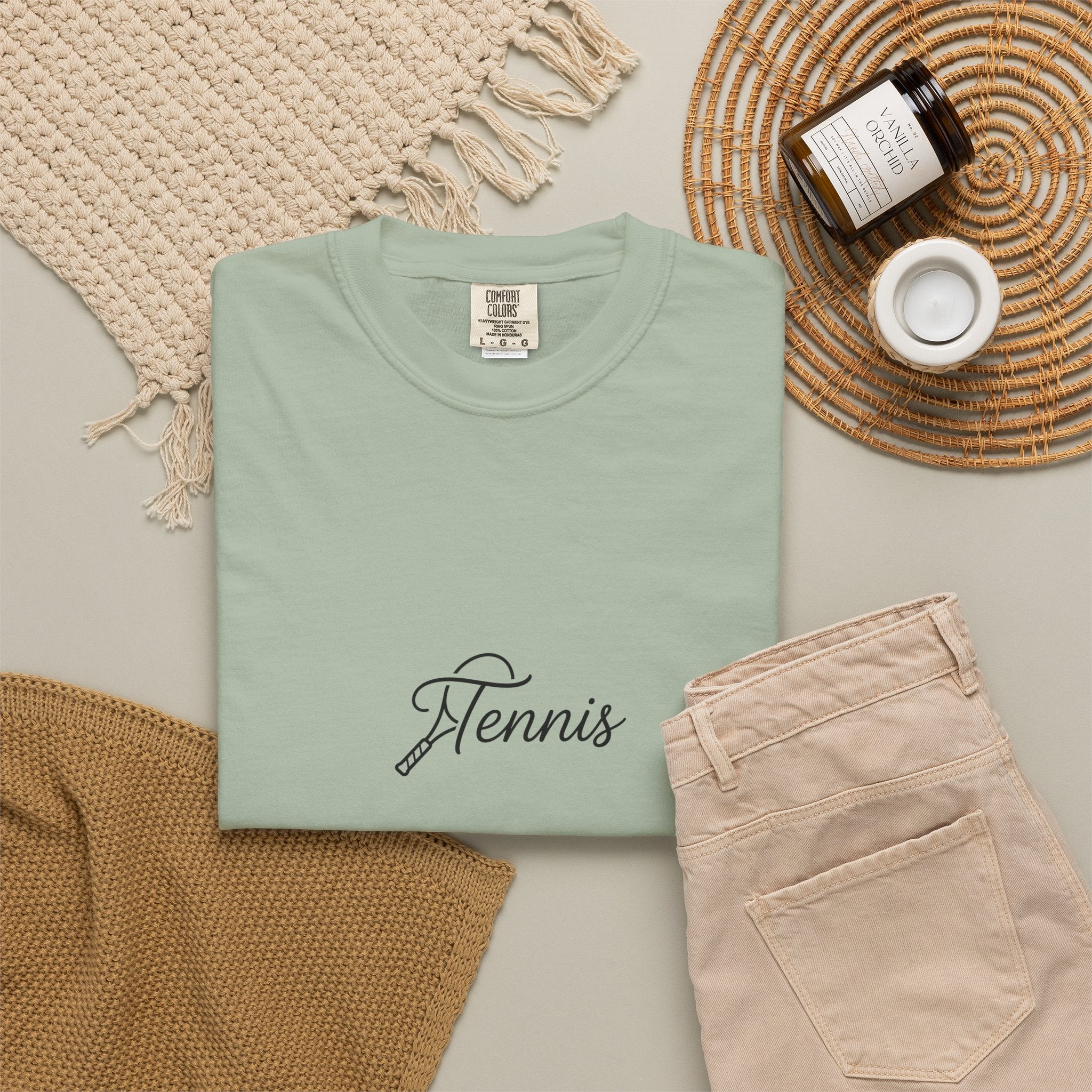 Tennis Script Tee — Minimalist Athletic Tennis T‑Shirt