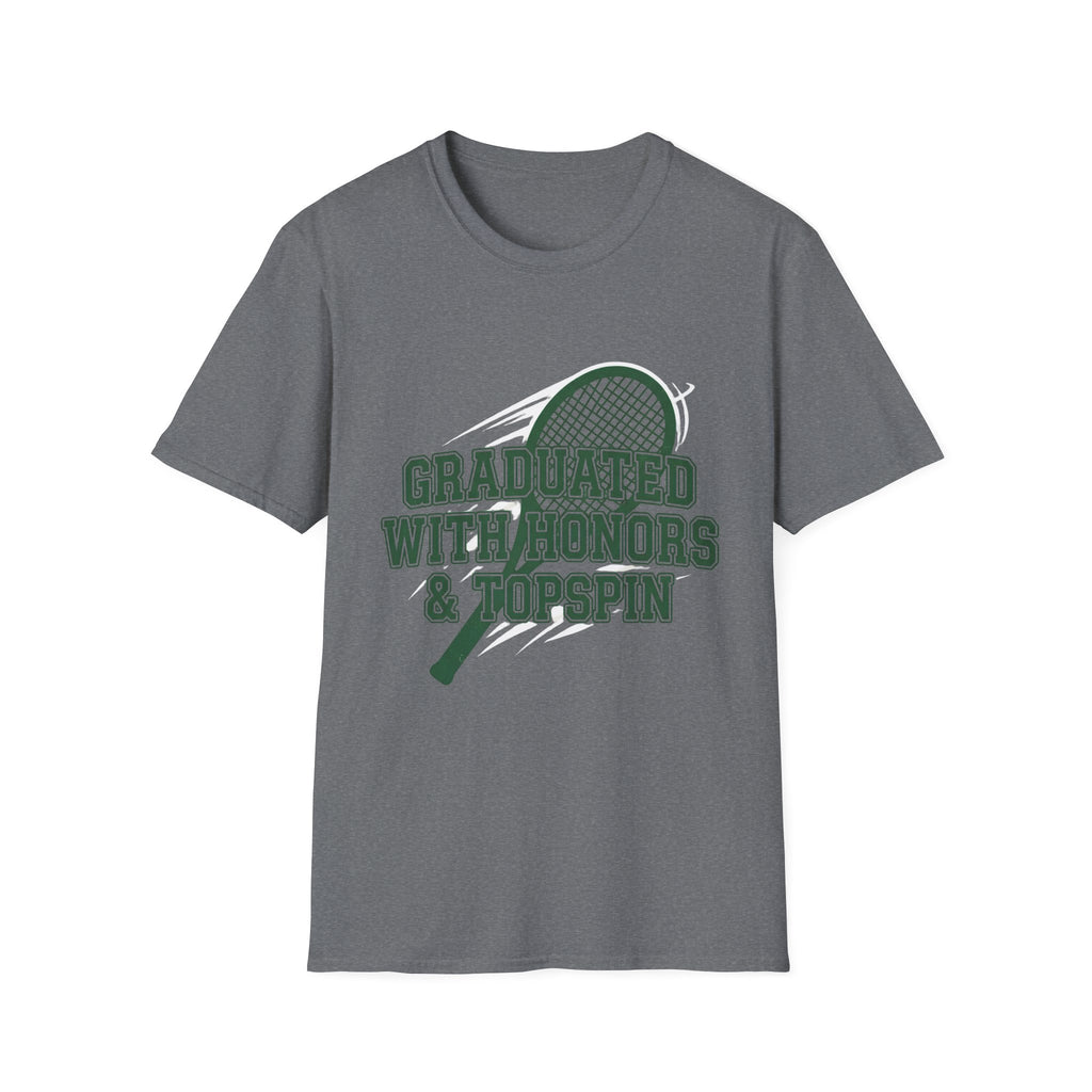Graduated With Honors Tennis T-Shirt — Vintage Collegiate Topspin Tee