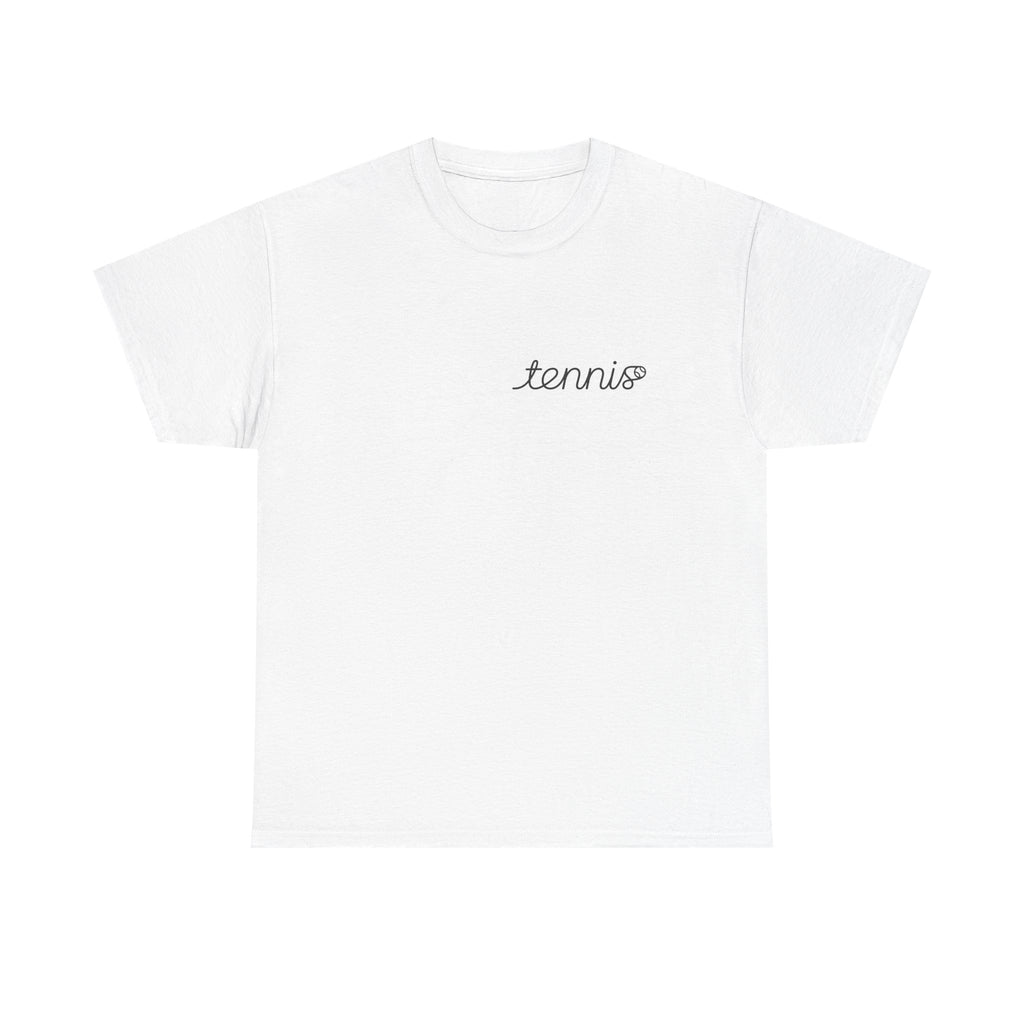 Tennis Serve Line Art Tee — Minimalist Tennis T-Shirt