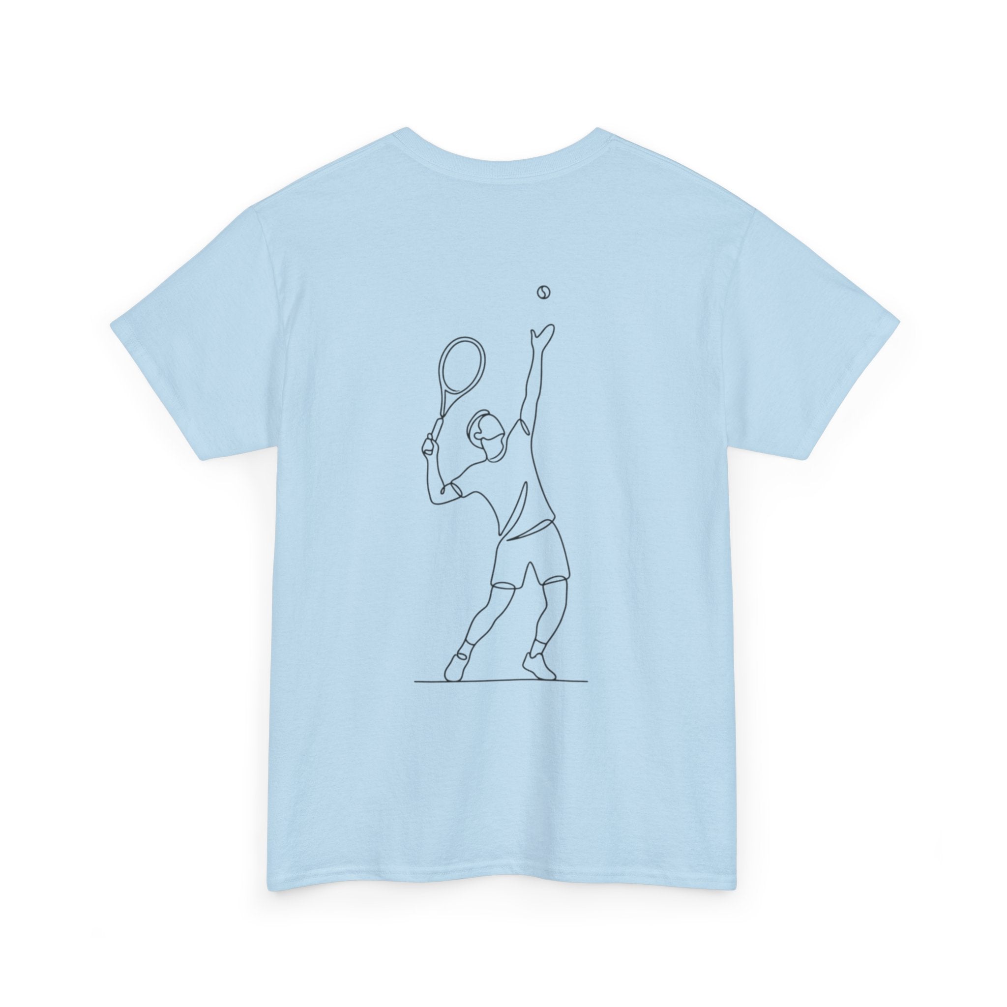 Tennis Serve Line Art Tee — Minimalist Tennis T-Shirt