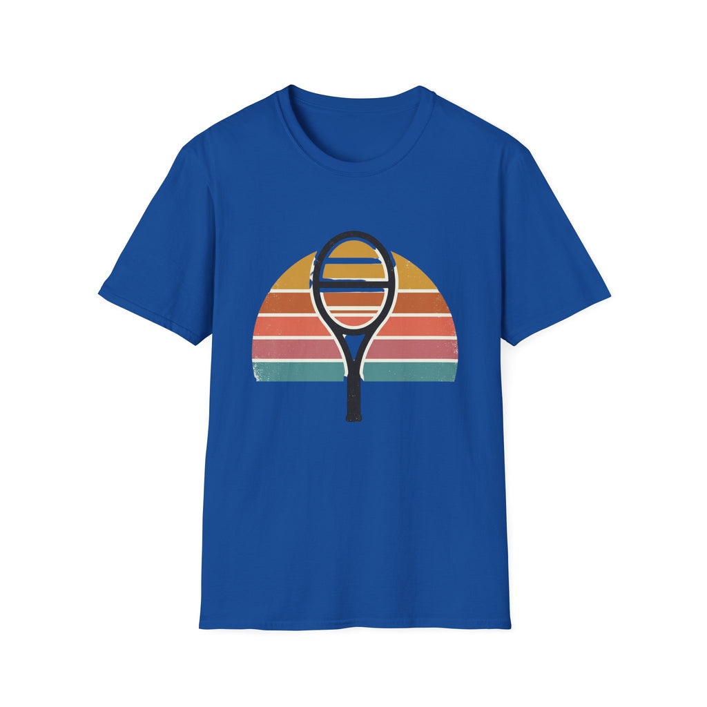 Tennis Racket Retro Sunset T-Shirt
