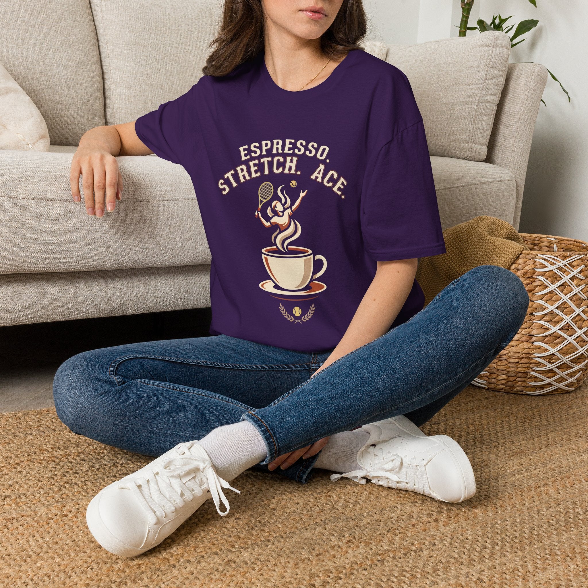 Espresso Stretch Ace T-Shirt — Coffee & Tennis Vintage Graphic Tee