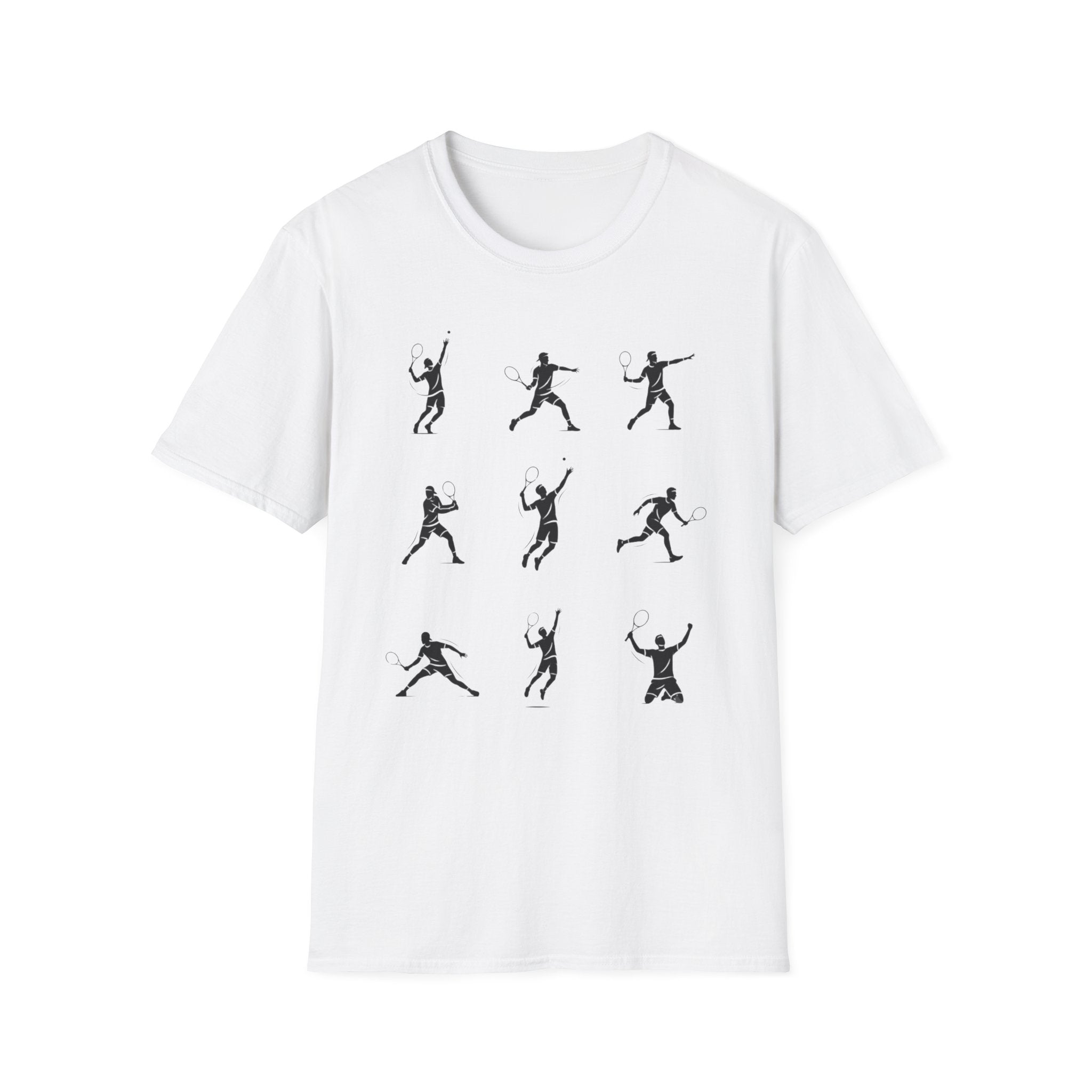 Tennis Silhouette Tee — Minimalist Racket Player Graphic T-Shirt