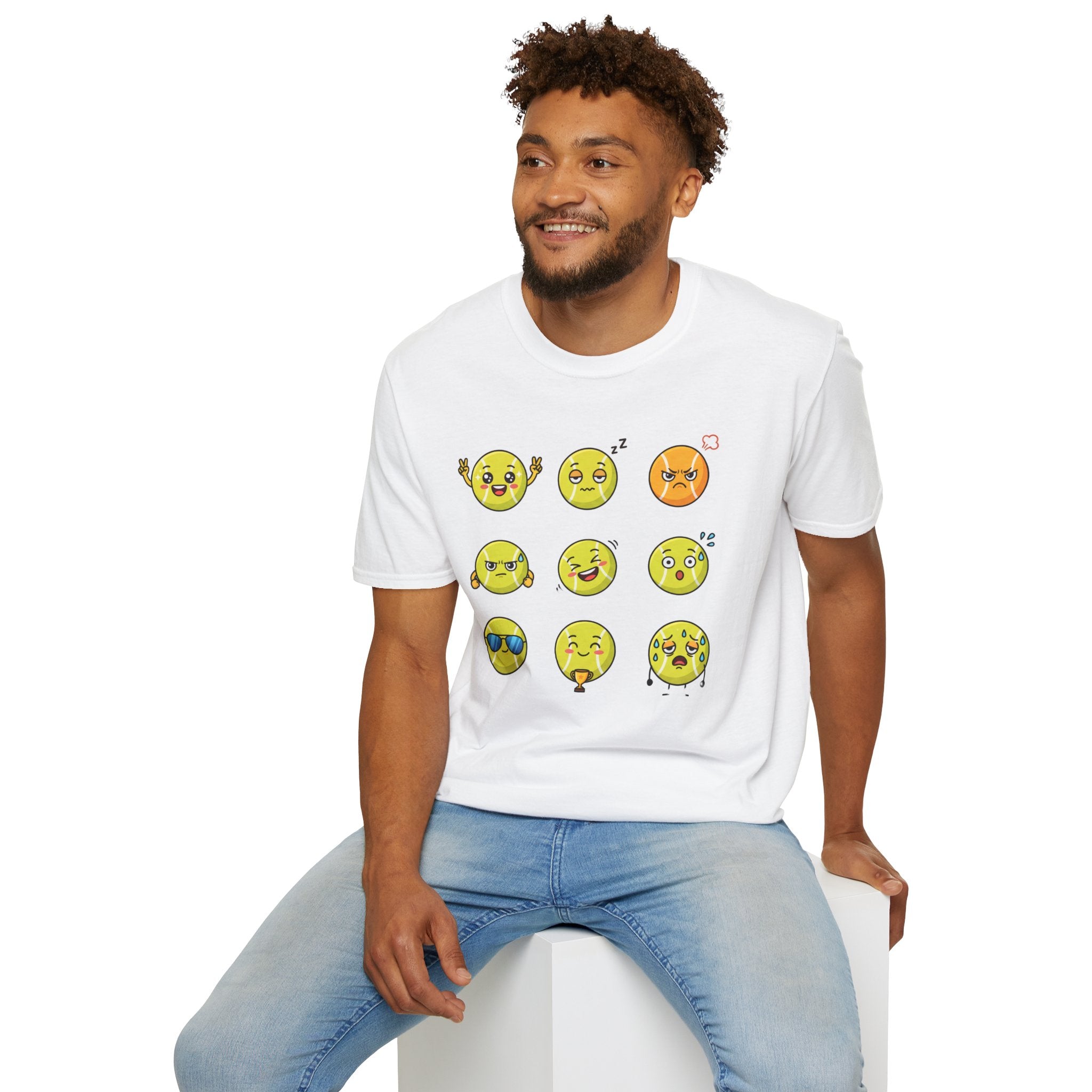 Emoji Faces T-Shirt — Cute & Funny Mood Grid Graphic Tee