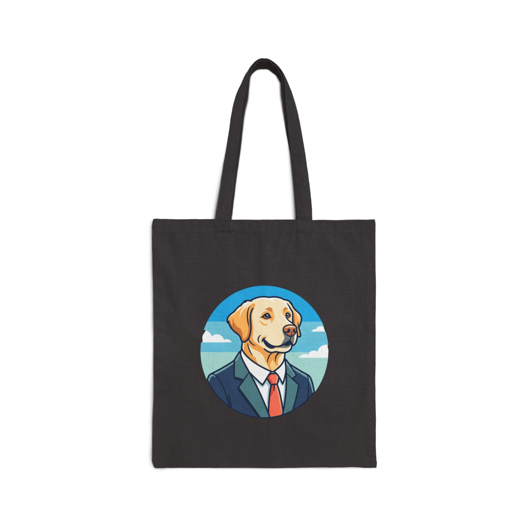 Dog in a Suit Canvas Tote Bag — Funny Labrador Portrait Tote