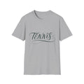 Tennis Script T-Shirt — Elegant Calligraphy Tennis Tee