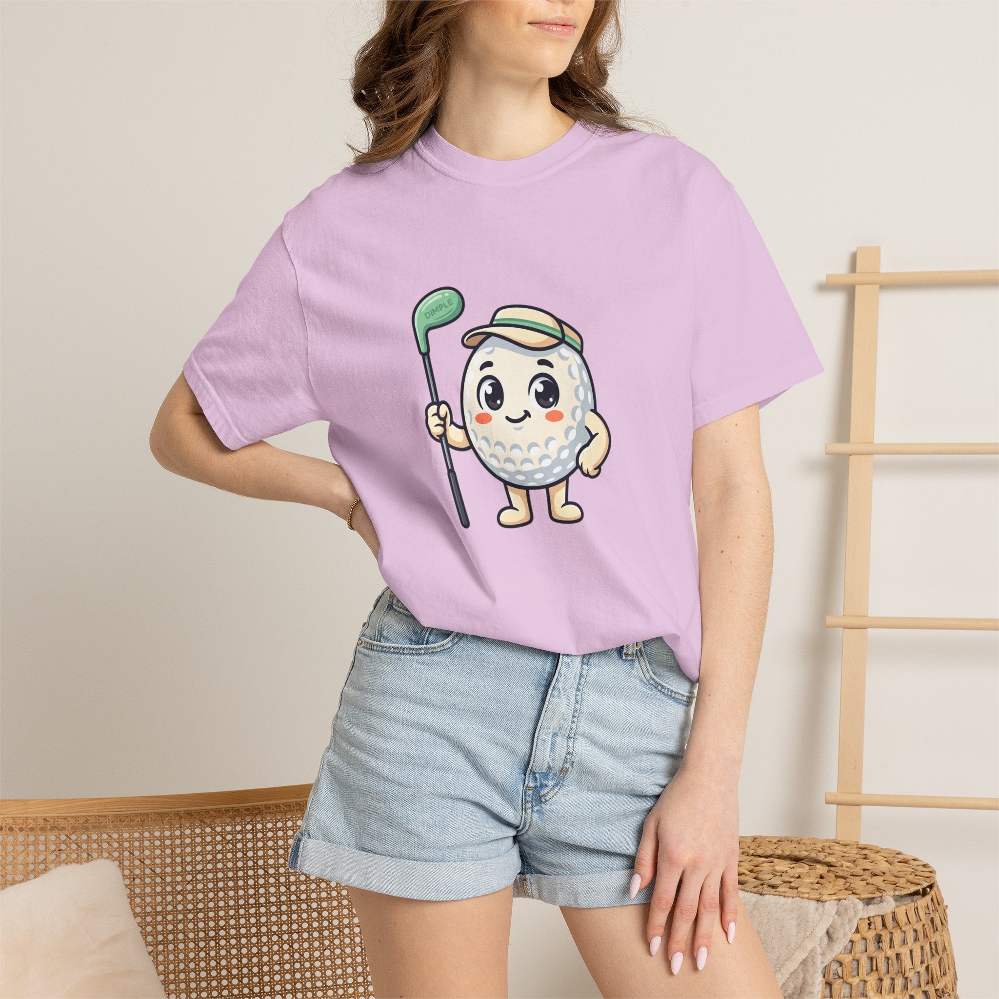 Golf Ball Cartoon T-Shirt — Cute Golfer Graphic Tee