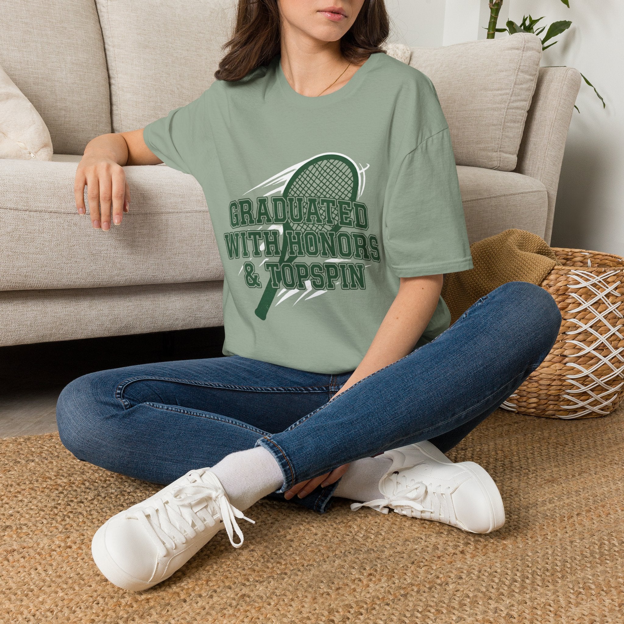 Graduated With Honors Tennis T-Shirt — Vintage Collegiate Topspin Tee