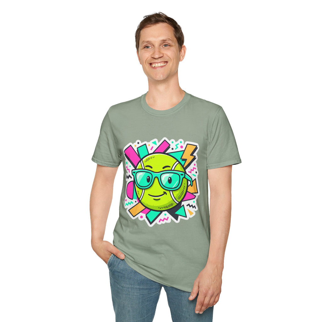 Retro Smiley Sunglasses T-Shirt — Neon Pop Graphic Tee