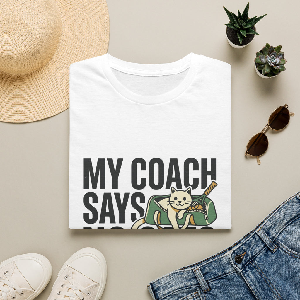 My Coach Says No Cats Funny Cat T-Shirt