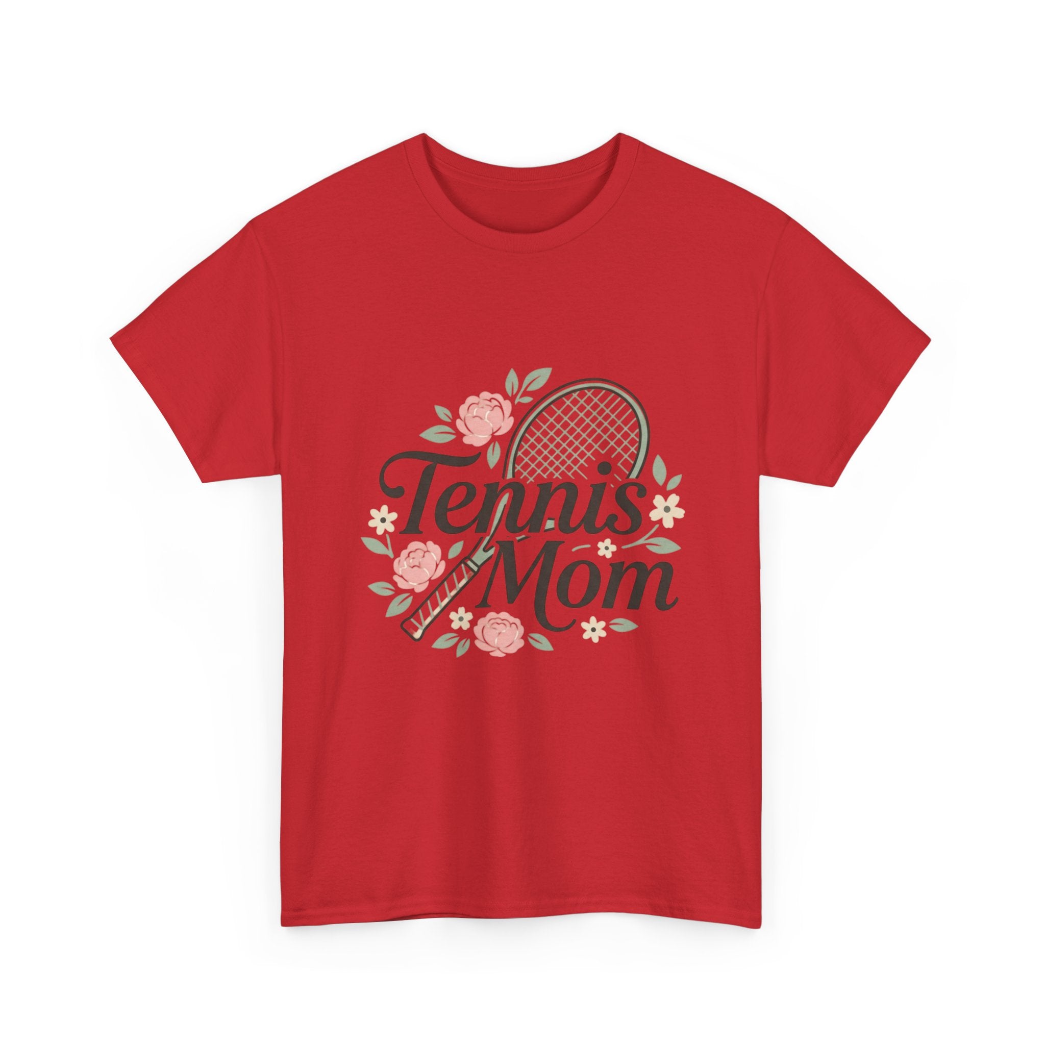 Tennis Mom T‑Shirt — Floral Tennis Racket Tee for Proud Sports Moms