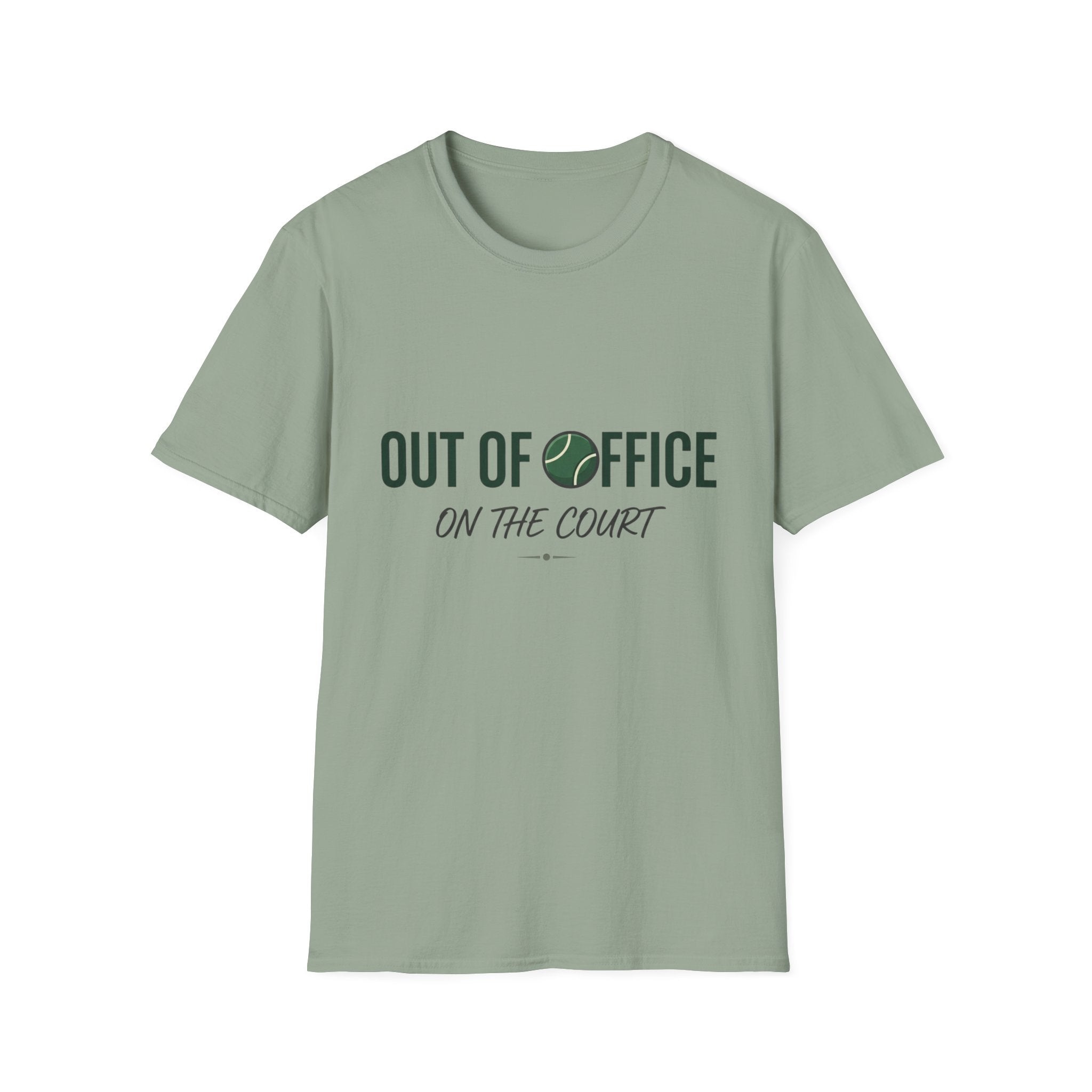 T-Shirt — "Out of Office on the Court" Tennis Graphic Tee