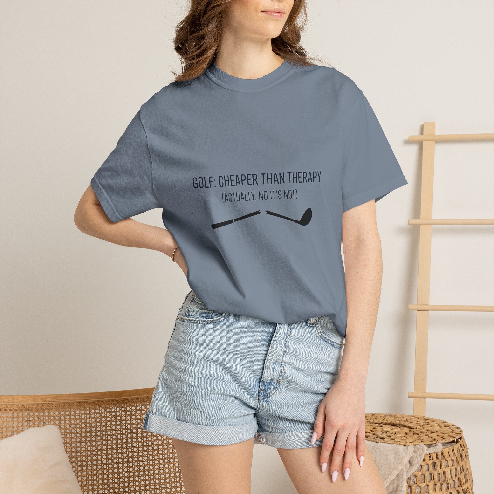 Golf: Cheaper Than Therapy T-Shirt — Funny Golfers Tee