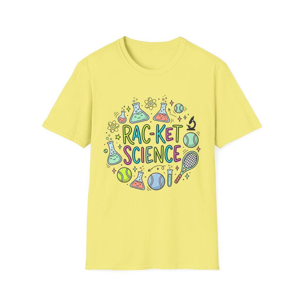 Racket Science T-Shirt — Cute Tennis & Science Graphic Tee