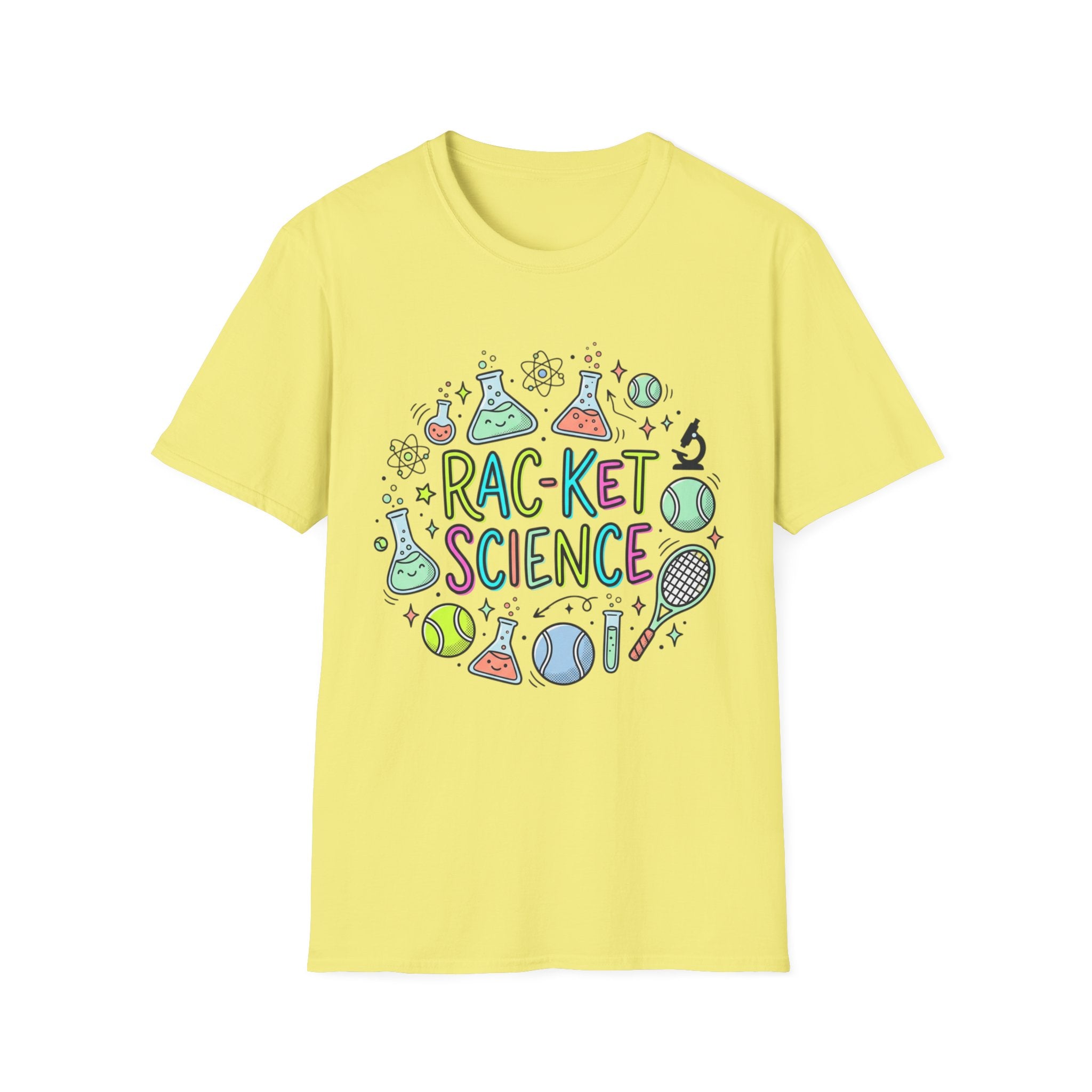 Racket Science T-Shirt — Cute Tennis & Science Graphic Tee