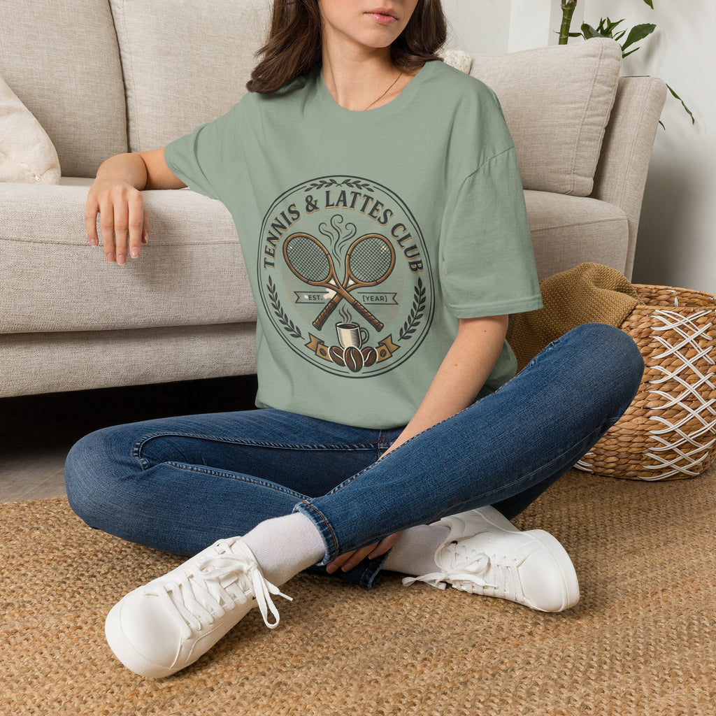 Tennis & Lattes Club Graphic Tee — Vintage Tennis & Coffee Crew