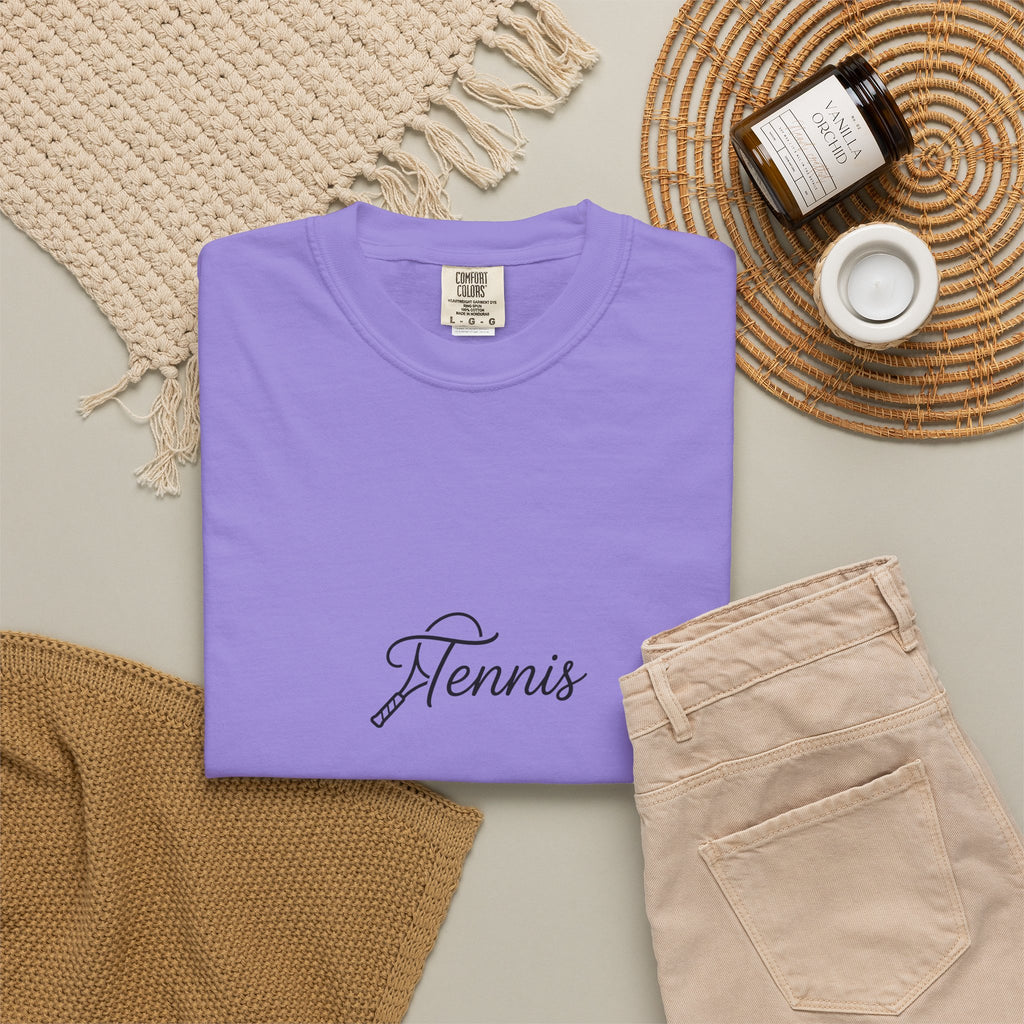 Tennis Script Tee — Minimalist Athletic Tennis T‑Shirt