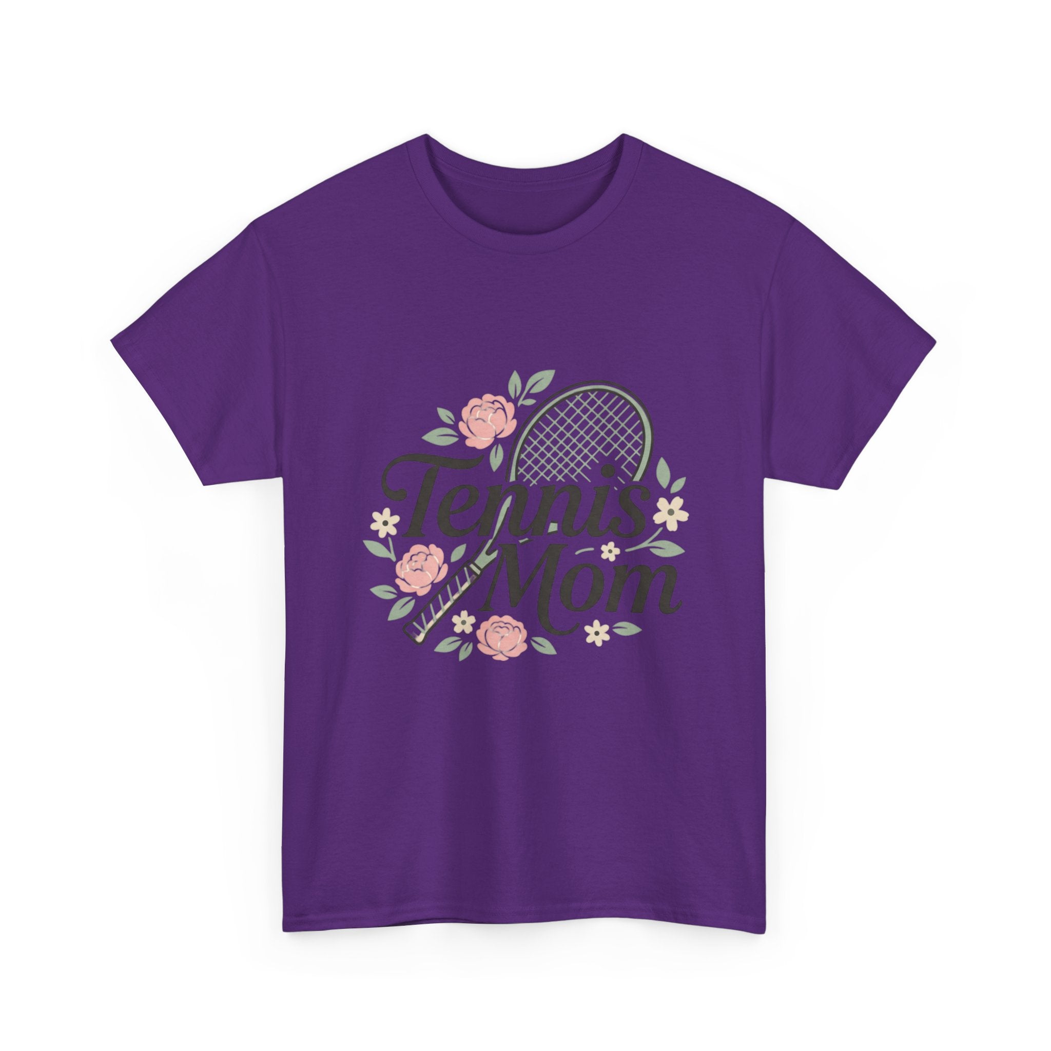Tennis Mom T‑Shirt — Floral Tennis Racket Tee for Proud Sports Moms