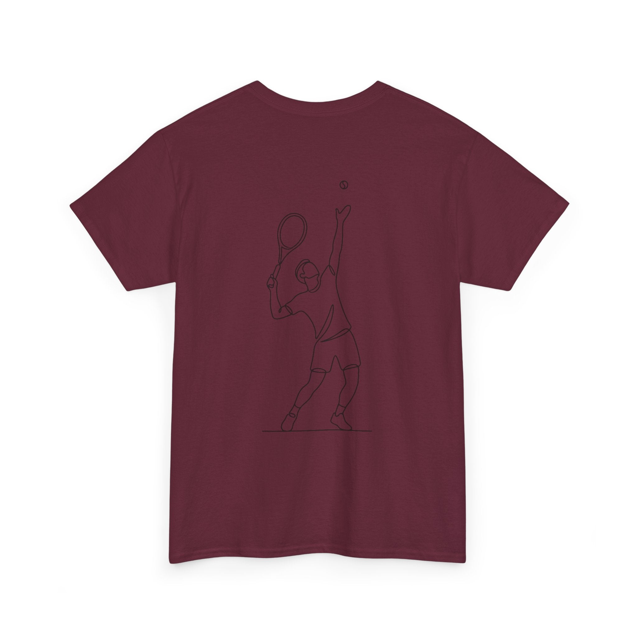 Tennis Serve Line Art Tee — Minimalist Tennis T-Shirt