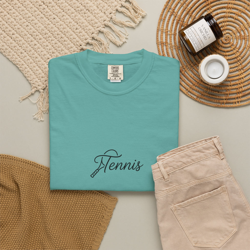 Tennis Script Tee — Minimalist Athletic Tennis T‑Shirt