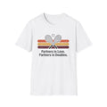 Partners in Love Tennis T-shirt — Retro Crossed Rackets Graphic