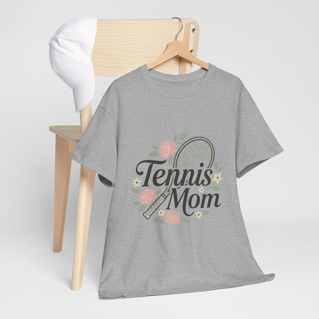 Tennis Mom T‑Shirt — Floral Tennis Racket Tee for Proud Sports Moms