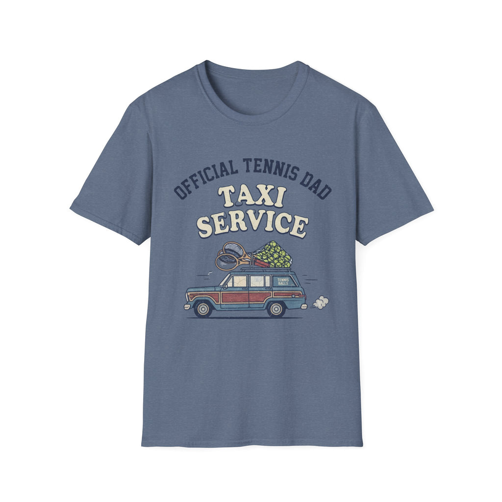 T-Shirt — "Official Tennis Dad Taxi Service" Vintage Car Dad Tee
