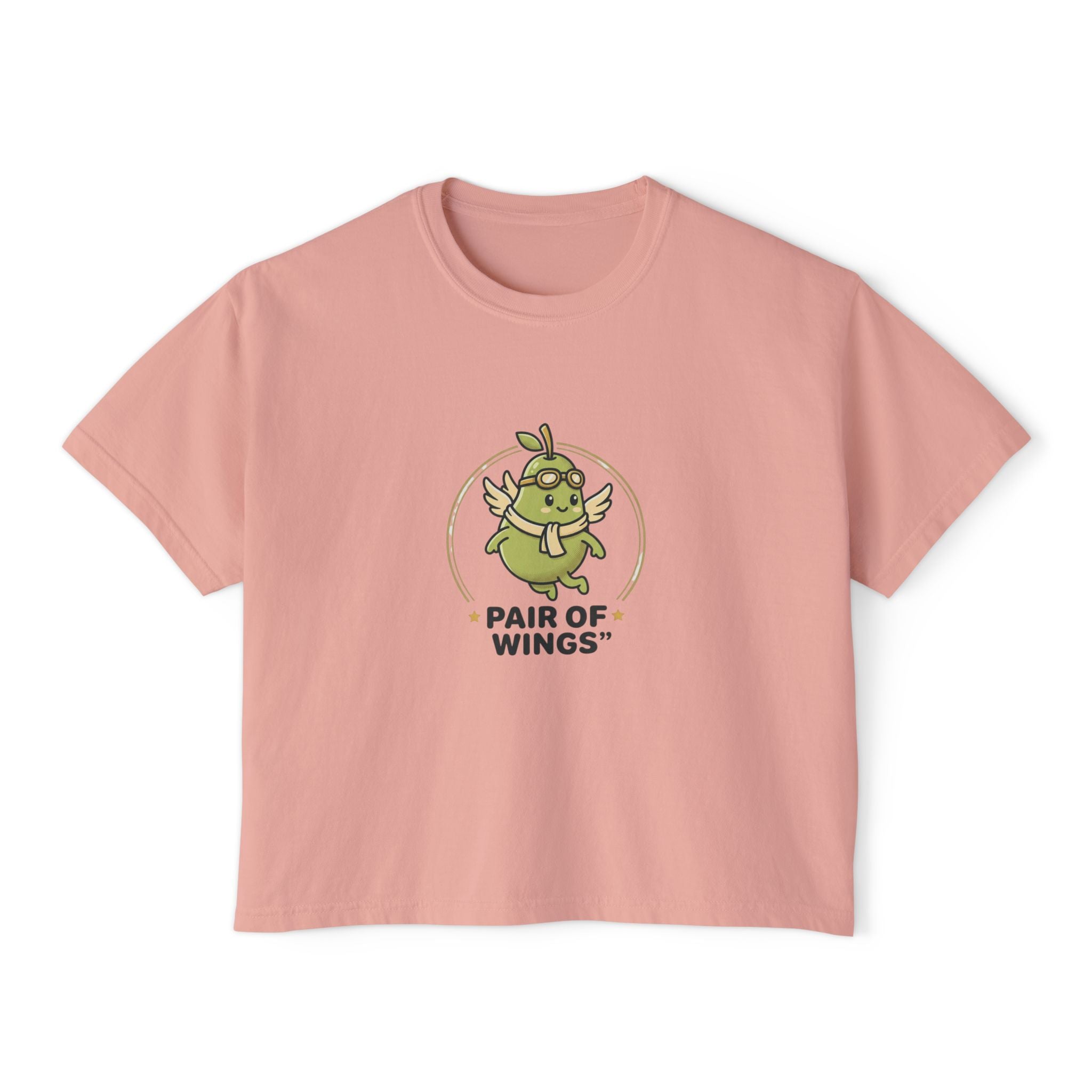 Pair of Wings Tee — Cute Winged Monster Graphic Women's Boxy T‑Shirt
