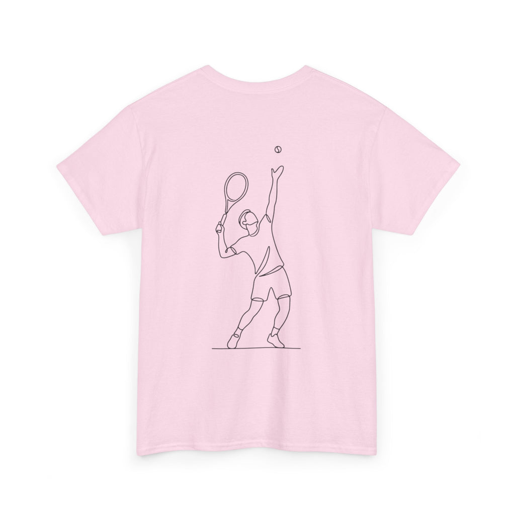 Tennis Serve Line Art Tee — Minimalist Tennis T-Shirt