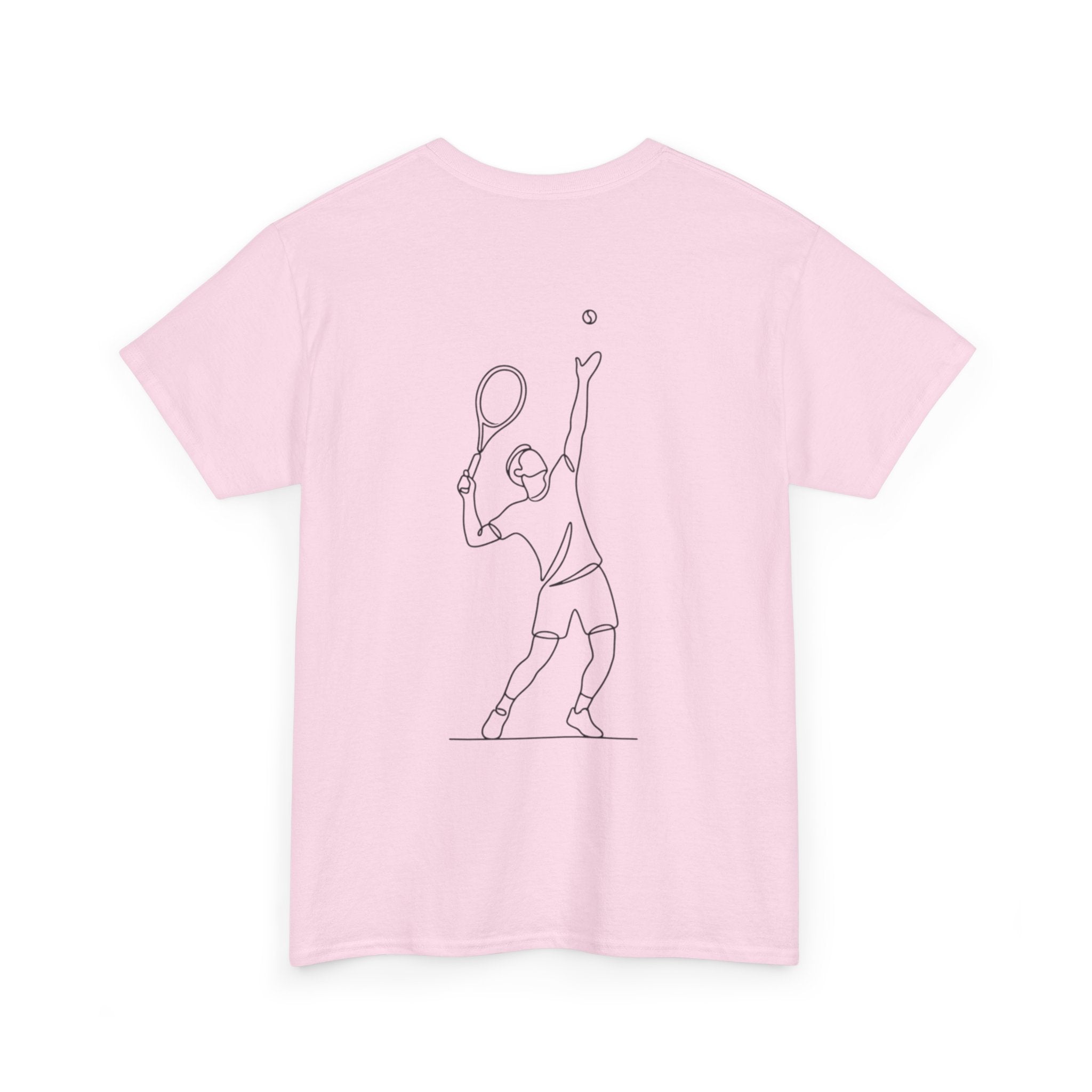 Tennis Serve Line Art Tee — Minimalist Tennis T-Shirt