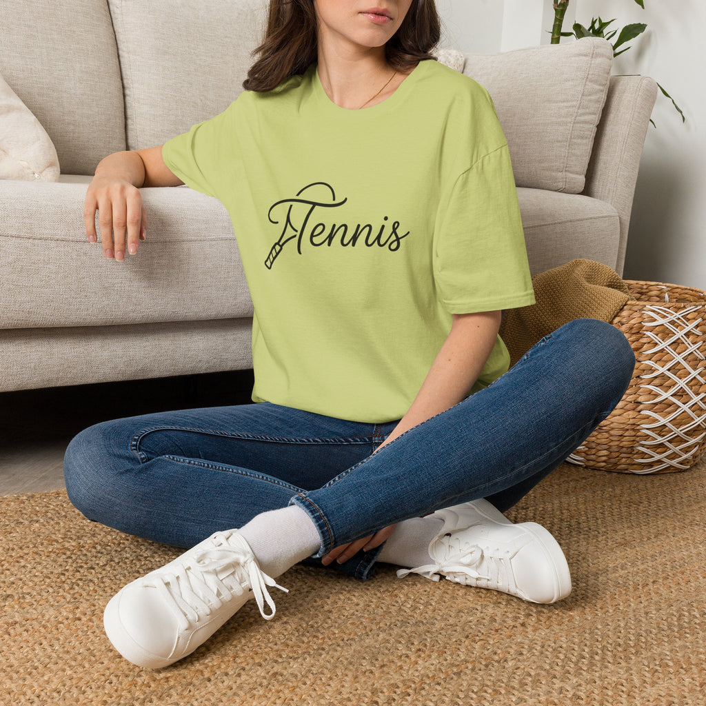 Tennis Script T-Shirt — Elegant Racket Design