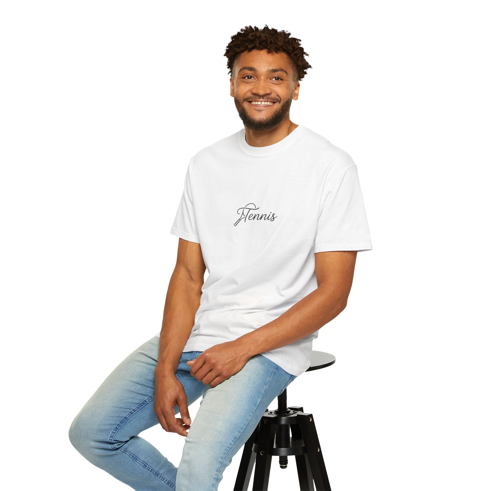 Tennis Script Tee — Minimalist Athletic Tennis T‑Shirt