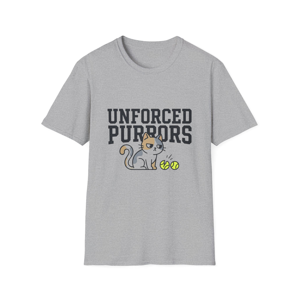 Unforced Purrs Cat T-Shirt — Funny Tennis Cat Graphic Tee