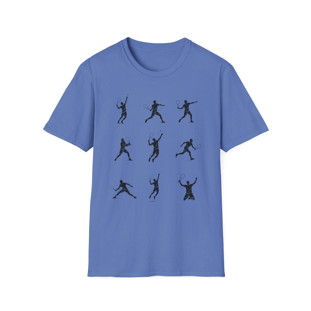 Tennis Silhouette Tee — Minimalist Racket Player Graphic T-Shirt